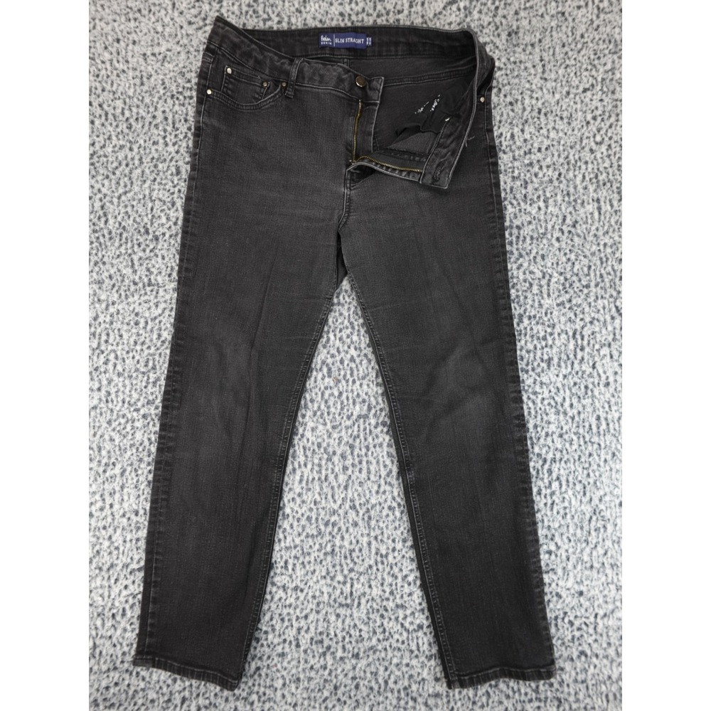 Boden Slim Straight Jeans Women 10 Black Faded Stretch Denim Mid Rise Casual